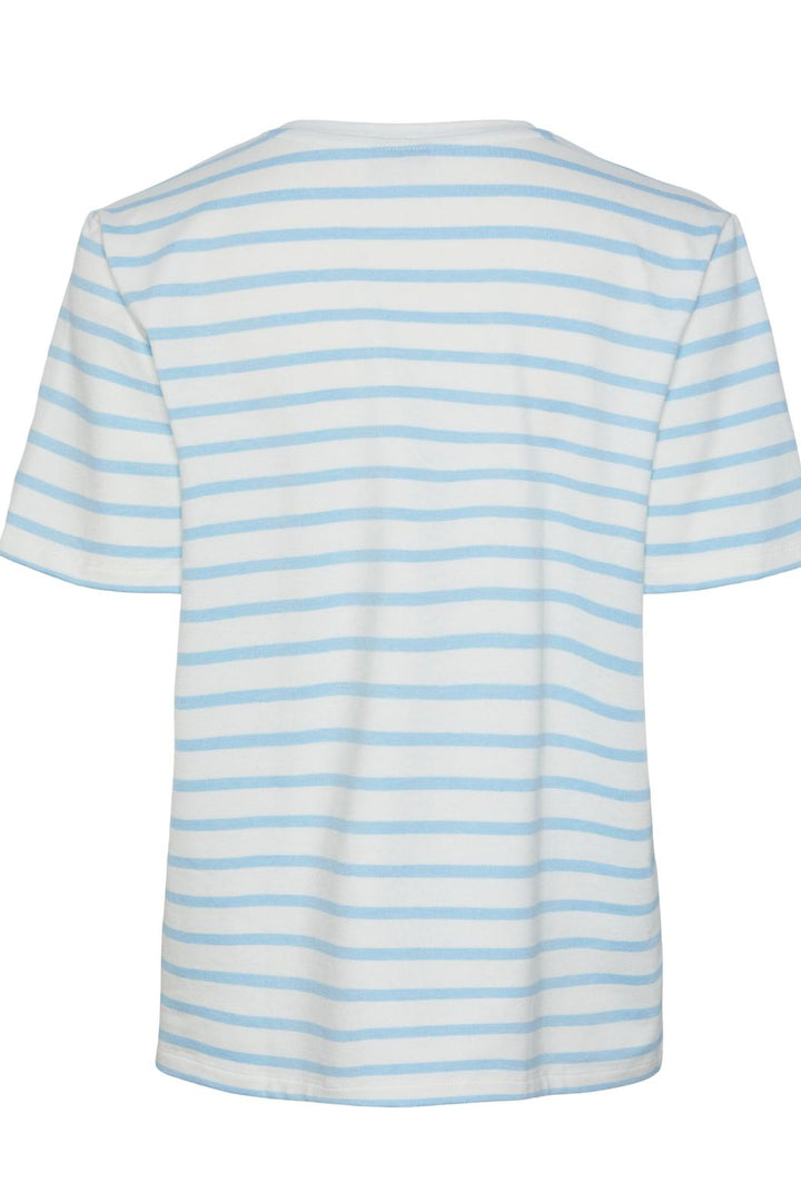 Pieces - Pcbibbi Ss O-Neck Top Pb - 4362143 Cloud Dancer Airy Blue T-shirts 