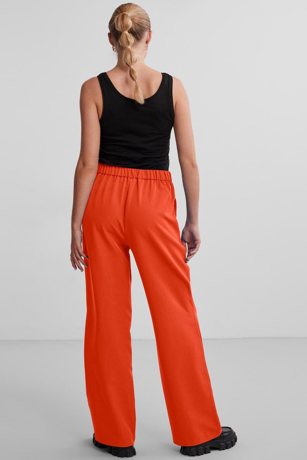 Pieces - Pcbossy Hw Wide Pants - Tangerine Tango Bukser 