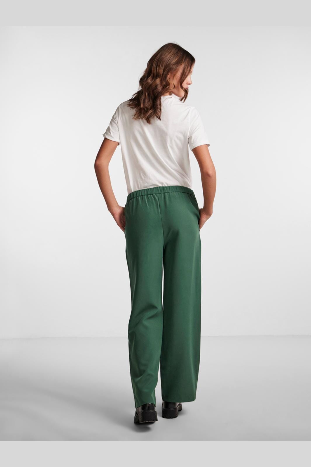 Pieces, Pcbossy Hw Wide Plain Pant, Trekking Green