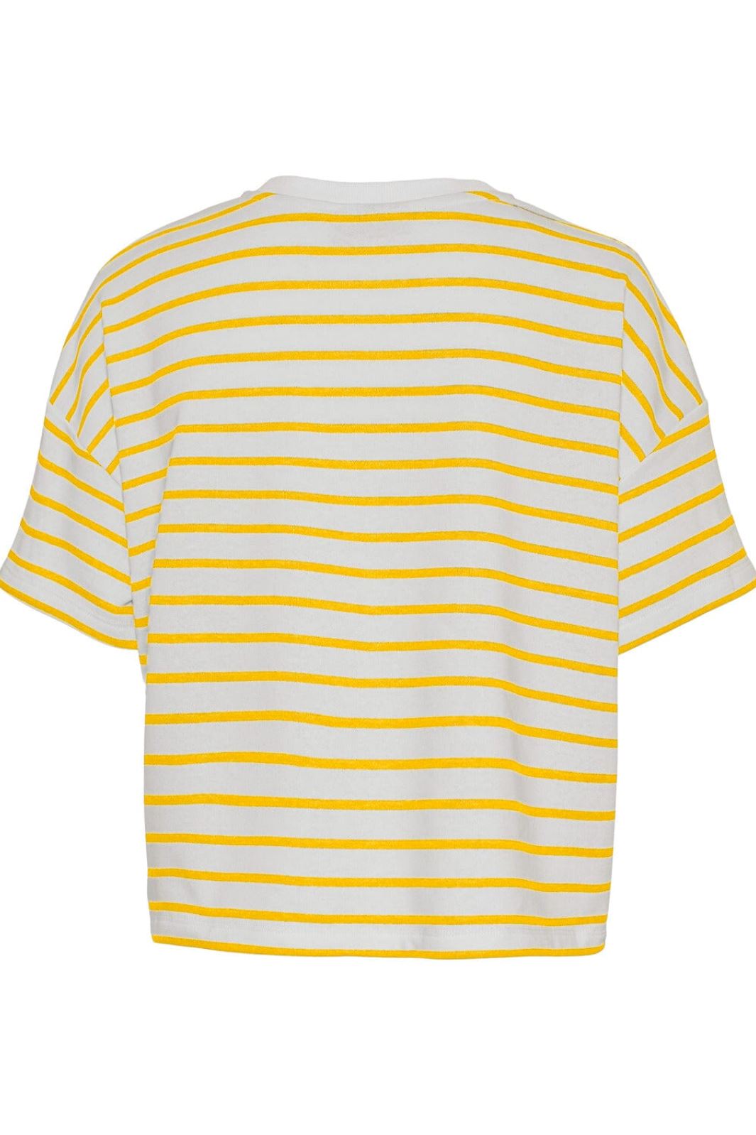 Pieces - Pcchilli Summer 2/4 Sweat Stripe - 4484777 Cloud Dancer Lemon T-shirts 