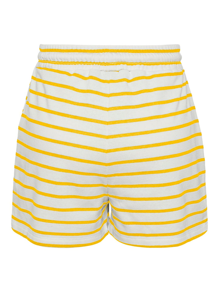 Pieces, Pcchilli Summer Hw Shorts Stripe, Cloud Dancer Lemon