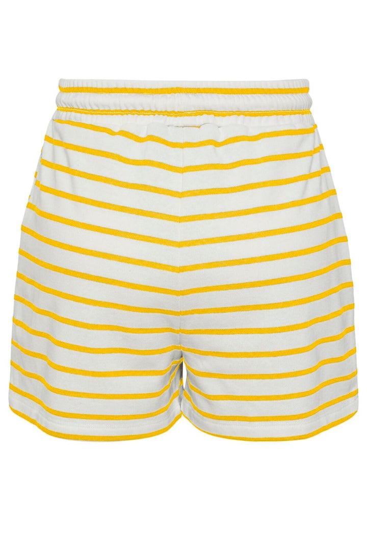 Pieces - Pcchilli Summer Shorts Stripe - 4484778 Cloud Dancer Lemon Shorts 