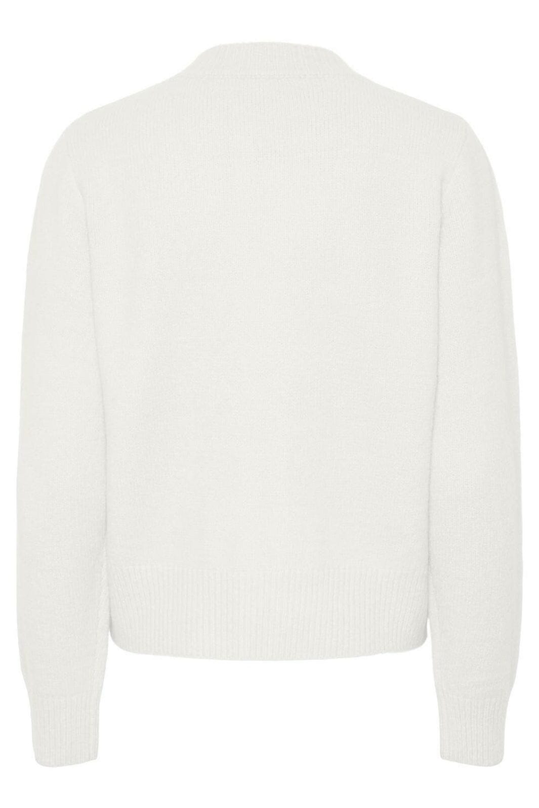 Pieces - Pcdanni Ls O-Neck Knit Cardigan - Cloud Dancer Cardigans 