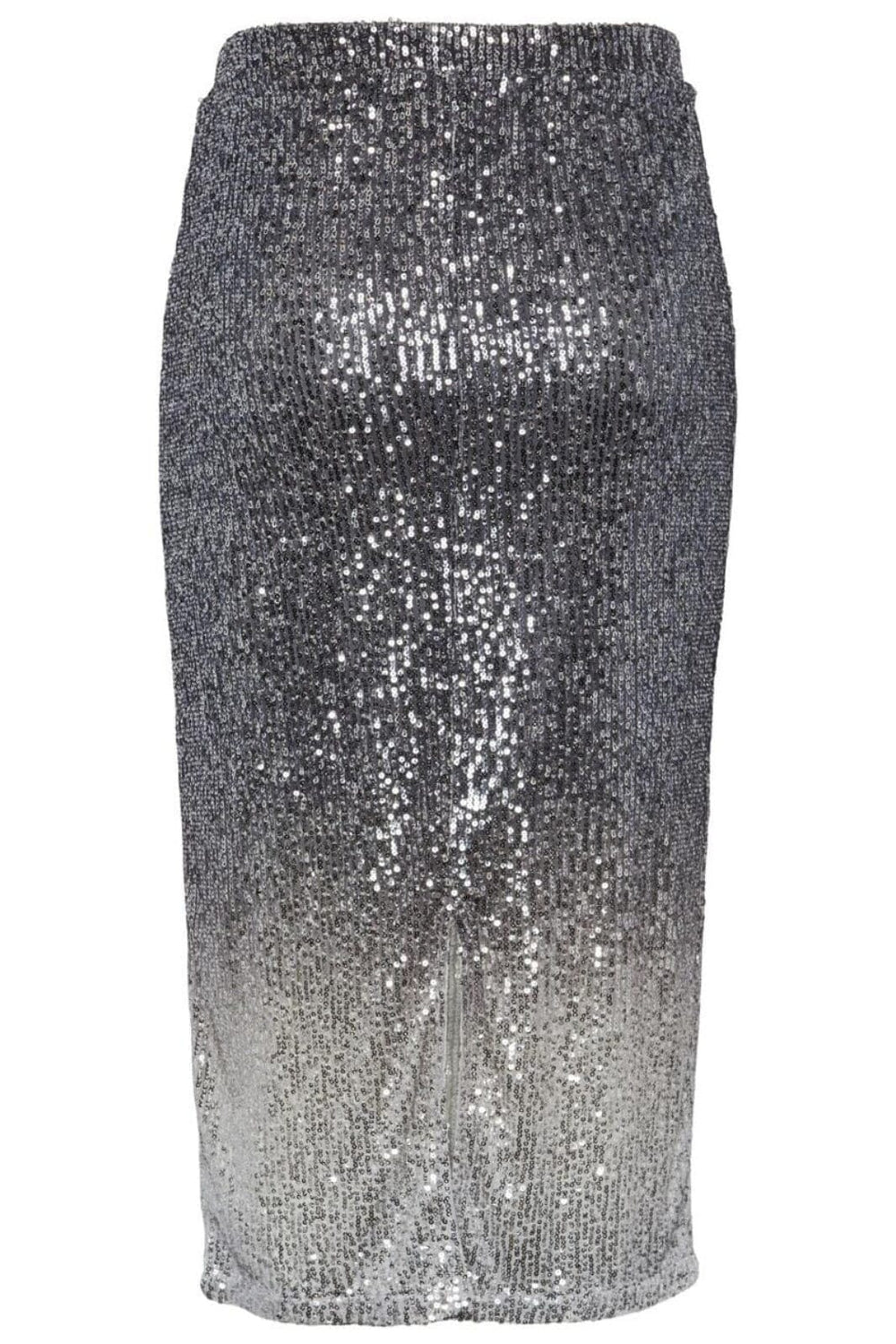 Pieces - Pcdelphia Pencil Slit Skirt - 4351333 Magnet Gradient Silver Sequins Nederdele 