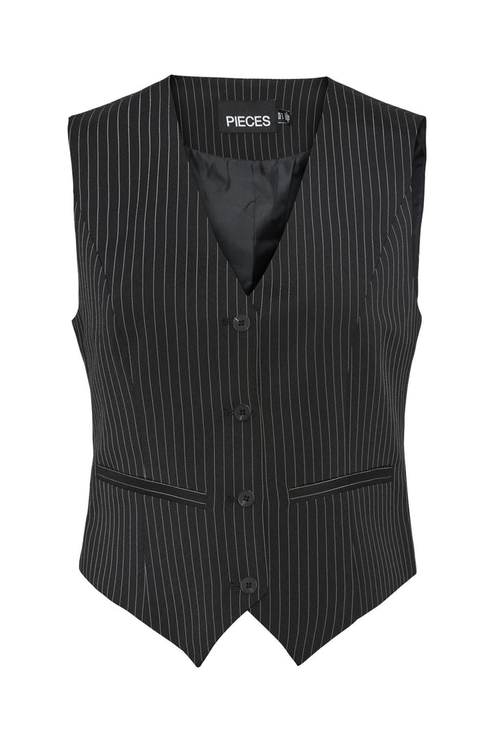 Pieces - Pcdidi Tailored Vest - 4513124 Black White