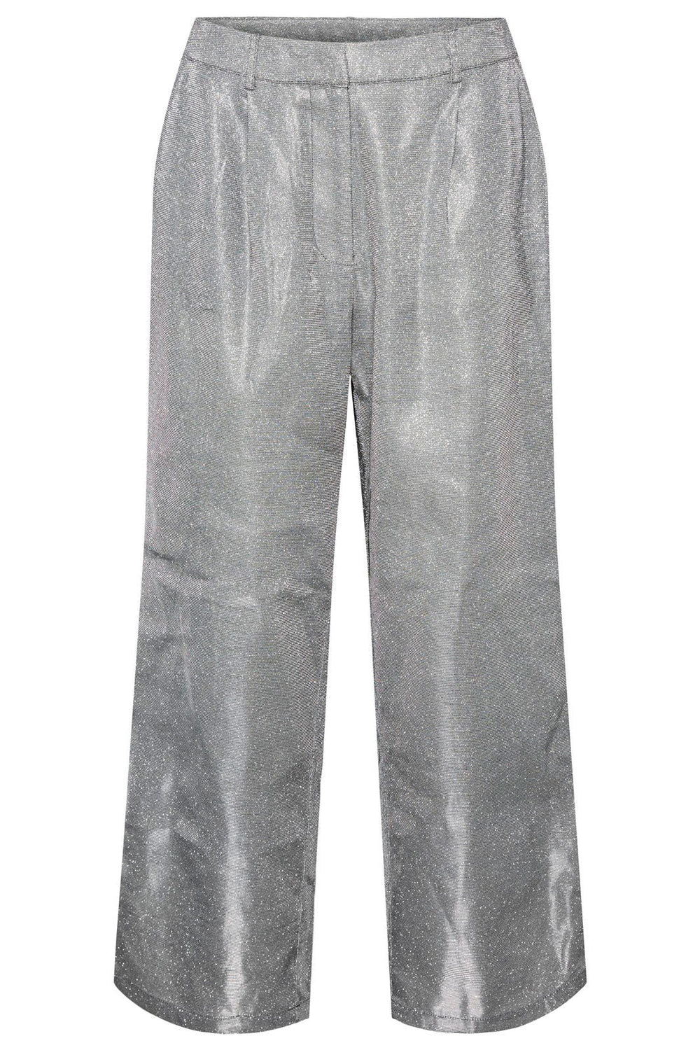 Pieces - Pcglitty Hw Wide Pants Dmo - Silver Bukser 