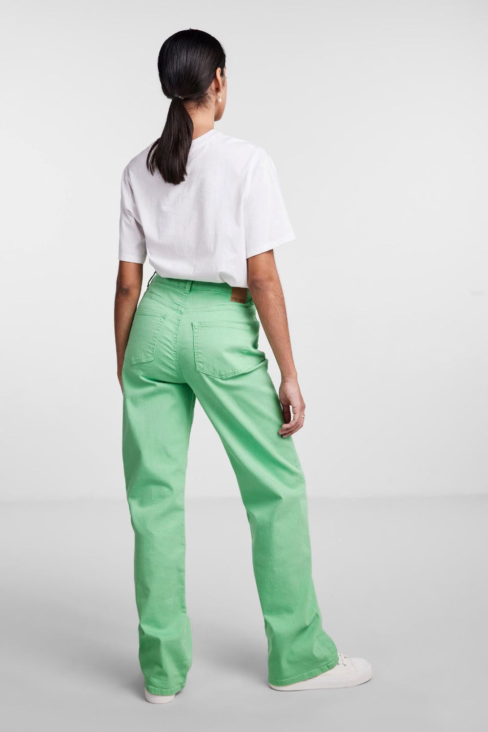 Pieces - Pcholly Hw Wide Jeans - Absinthe Green Bukser 