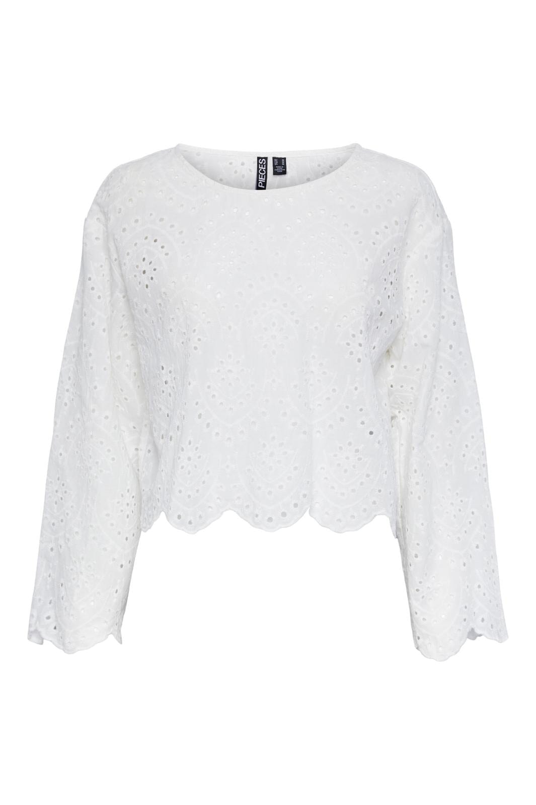 Pieces, Pcjanni Ls O-Neck Top, Bright White