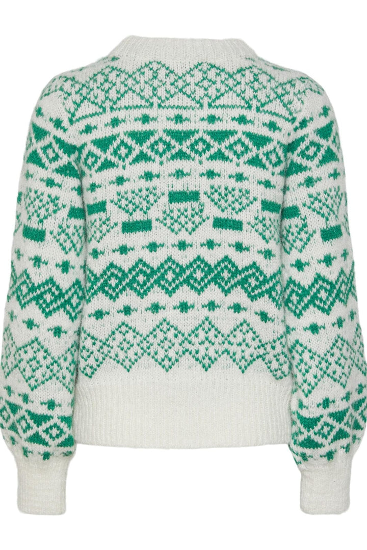 Pieces - Pcjianna Ls O-Neck Knit - 4311913 Cloud Dancer Amazon Strikbluser 