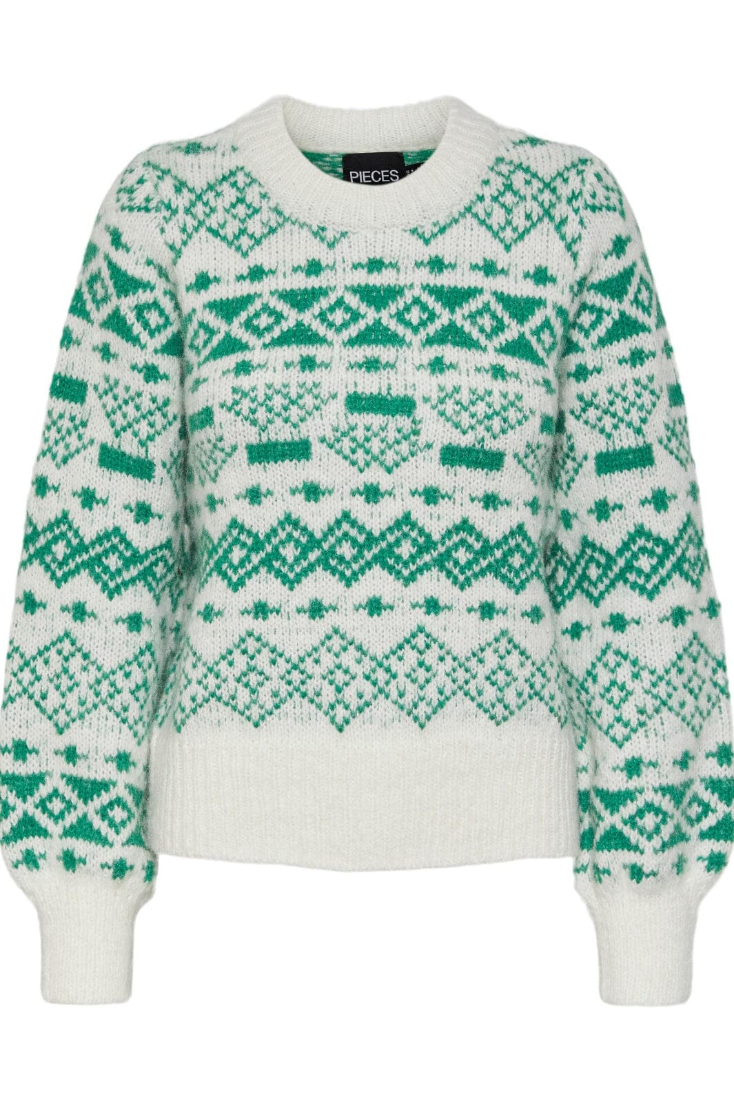 Pieces - Pcjianna Ls O-Neck Knit - 4311913 Cloud Dancer Amazon Strikbluser 