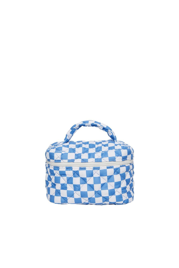 Pieces, Pcjiona Squared Wash Bag, Bright White BLUE SQUARE
