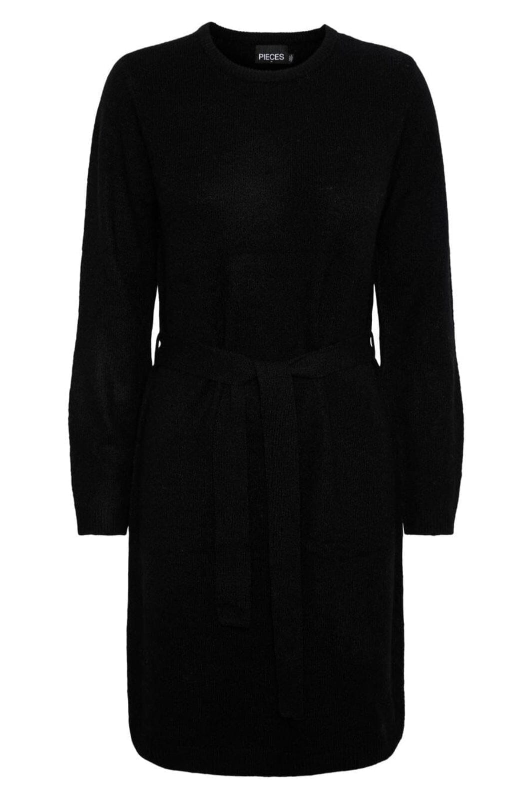 Pieces - Pcjuliana Ls O-Neck Knit Dress - 4250799 Black Kjoler 