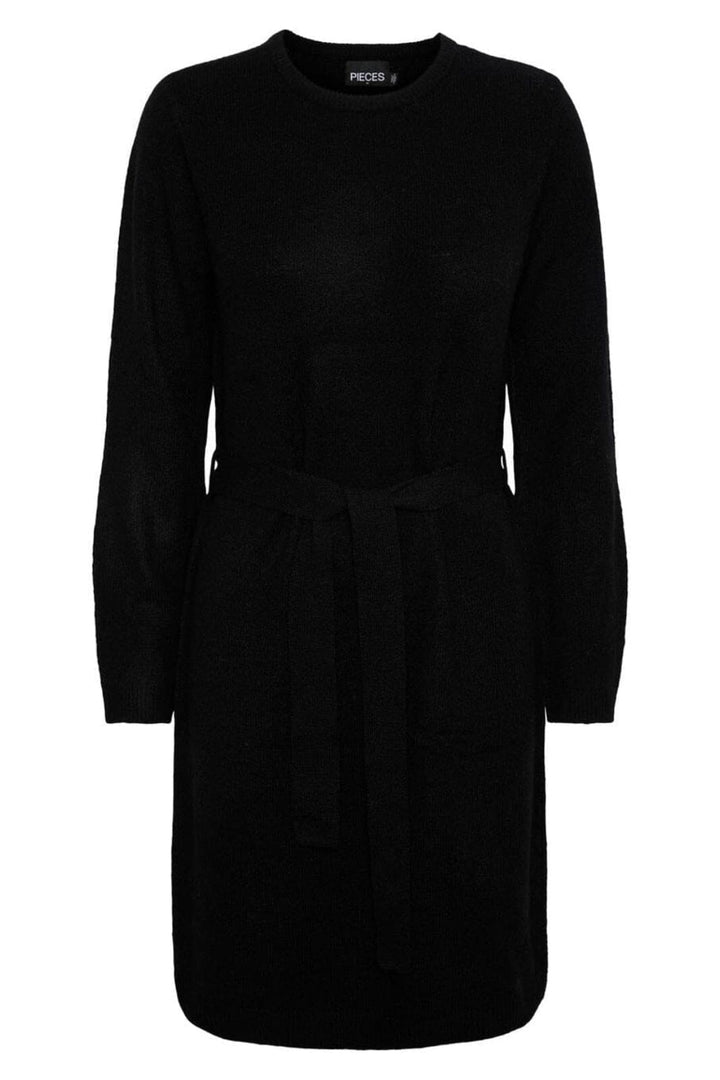 Pieces - Pcjuliana Ls O-Neck Knit Dress - 4250799 Black Kjoler 