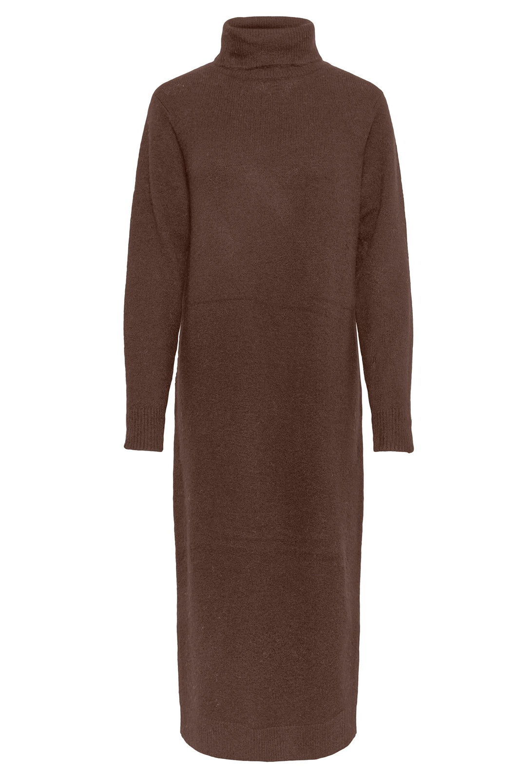 Pieces - PcJuliana Ls Rollneck Knit Dress Noos Bc - Chicory Coffee Kjoler 