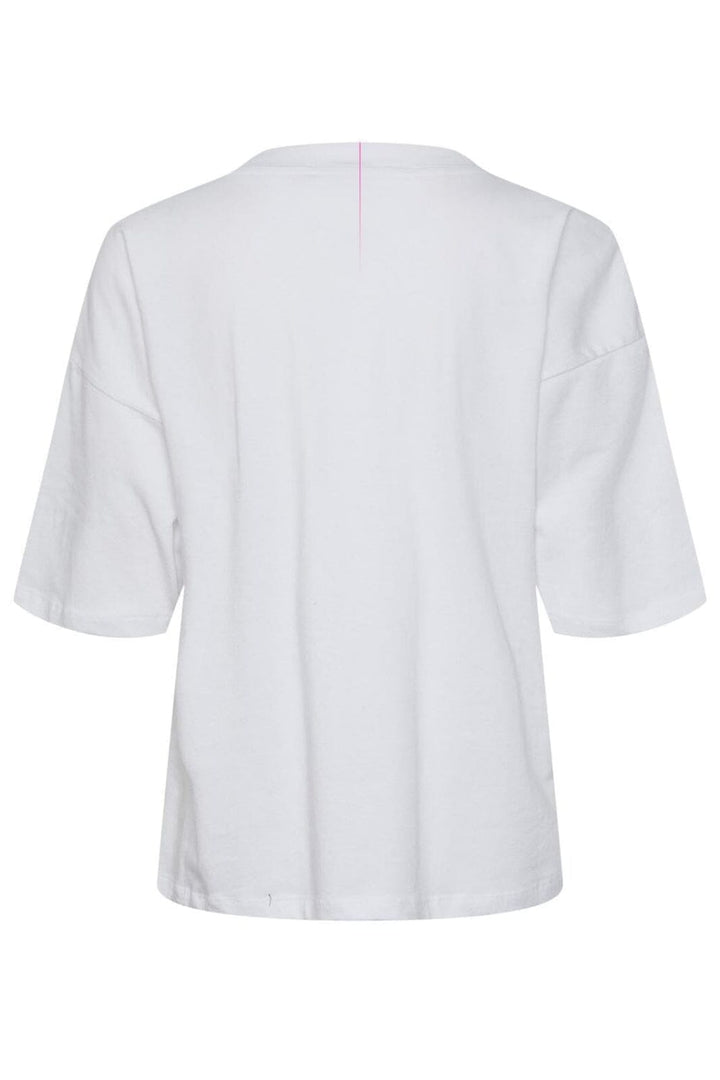 Pieces - Pcjulietta Ss Tee Box - 4424144 Bright White ORGANZA BLACK ROSE T-shirts 