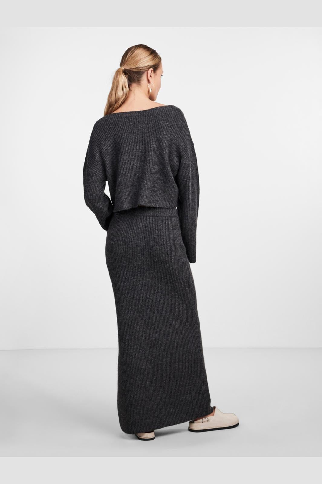 Pieces, Pcjuna Hw Ankle Knit Skirt, Magnet