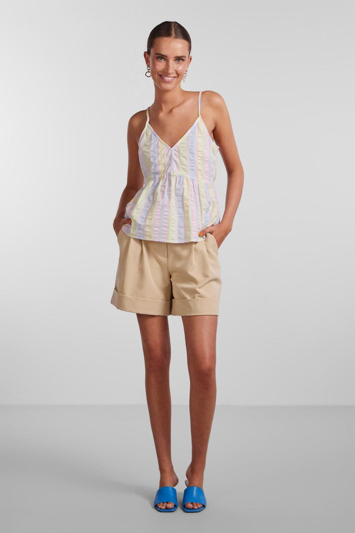Pieces - Pckaitlyn Singlet - Pink Lady Multi stipes Toppe 