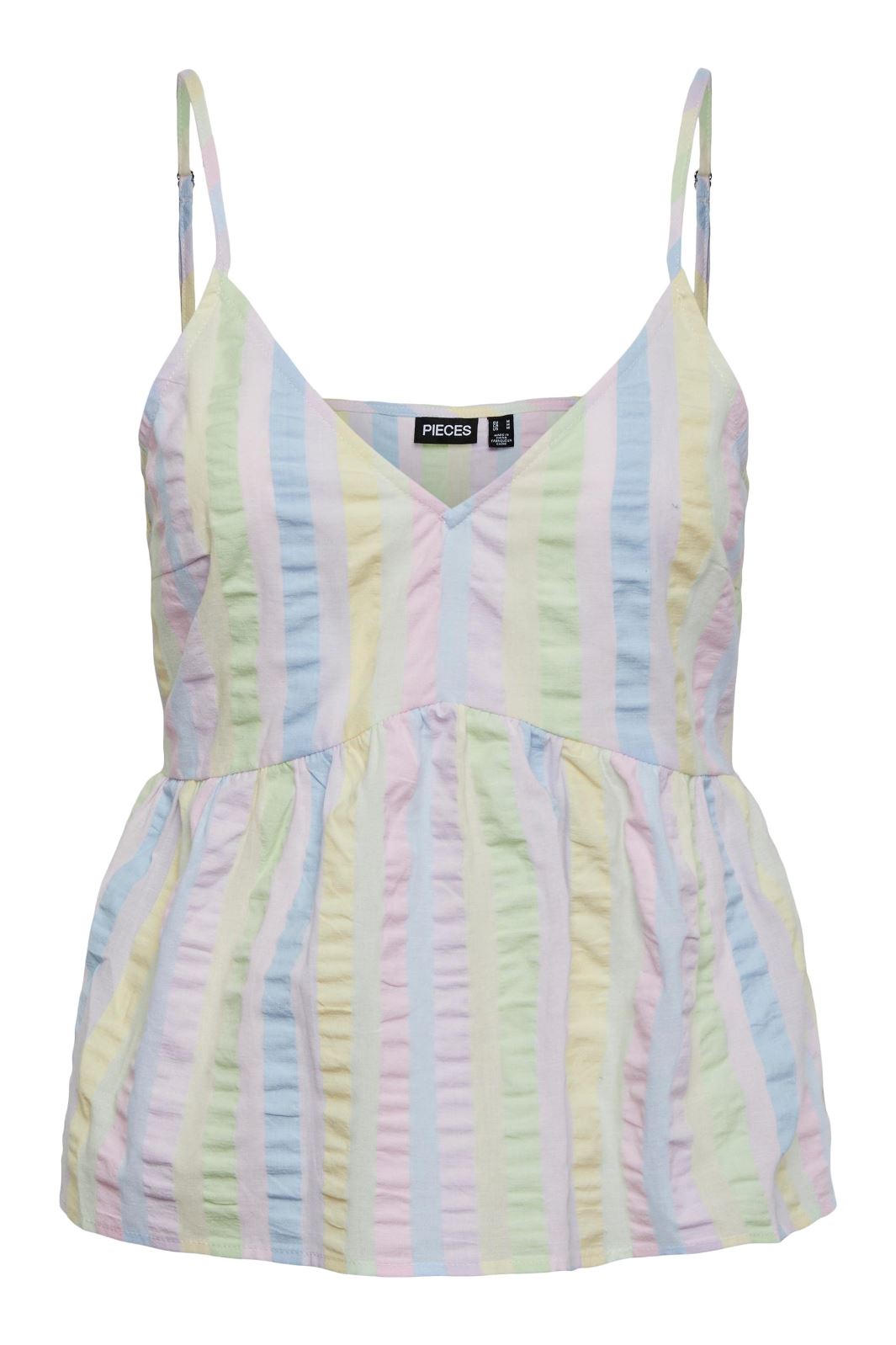 Pieces - Pckaitlyn Singlet - Pink Lady Multi stipes Toppe 