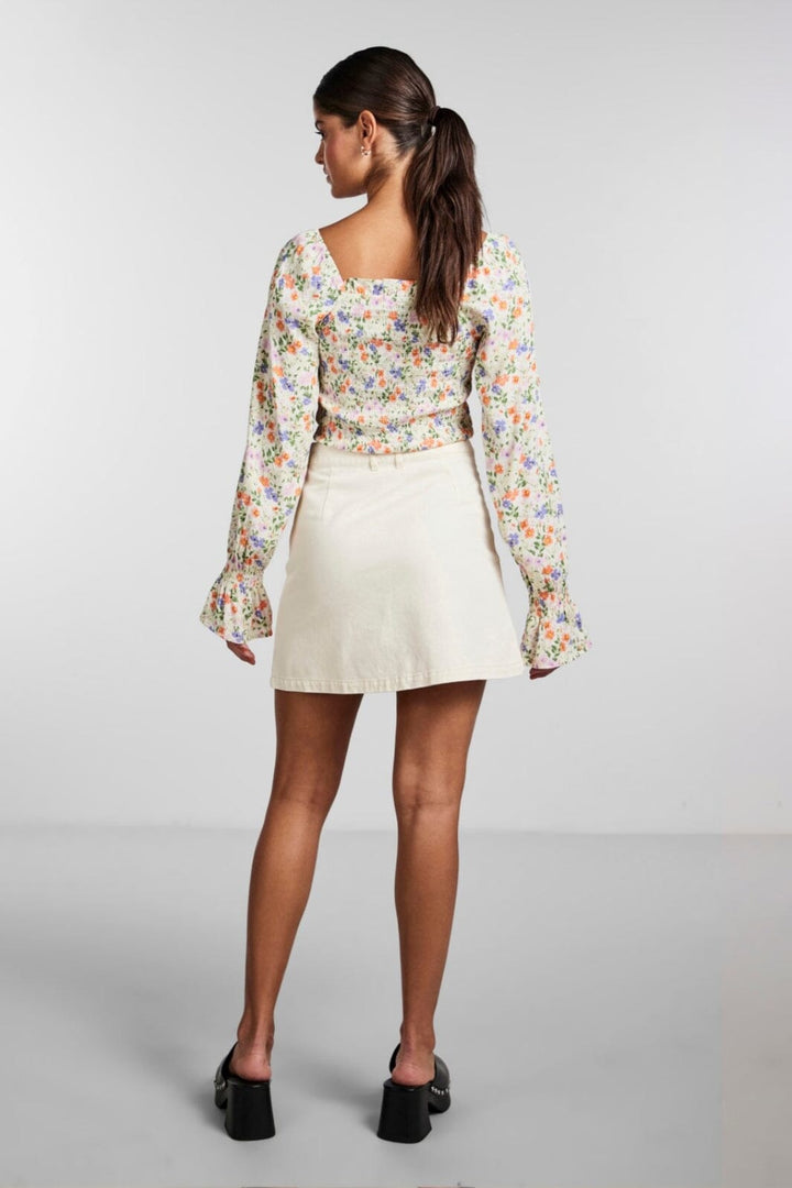 Pieces - Pckaja Contrast Skirt - Whitecap Gray Cloud Dancer Nederdele 