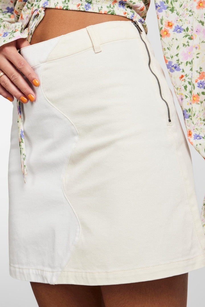 Pieces - Pckaja Contrast Skirt - Whitecap Gray Cloud Dancer Nederdele 