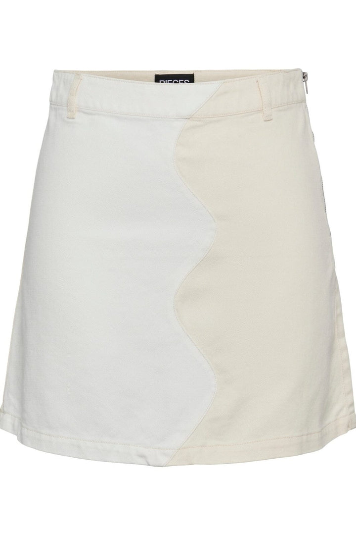 Pieces - Pckaja Contrast Skirt - Whitecap Gray Cloud Dancer Nederdele 