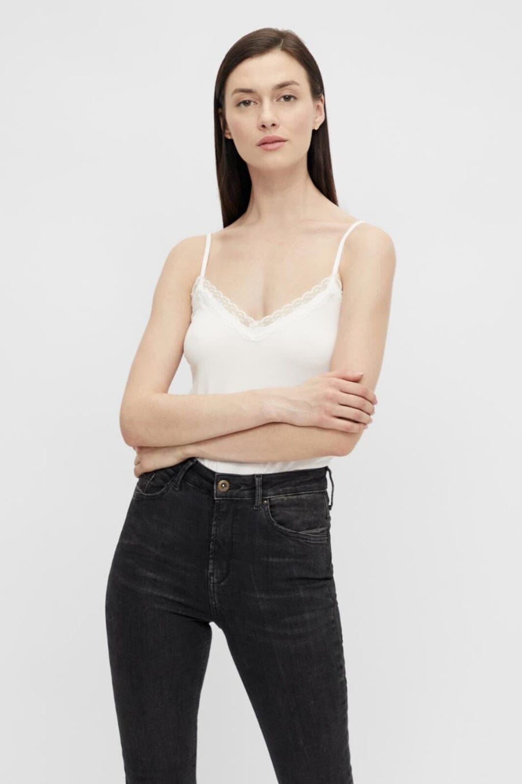 Pcmarie Ss O Neck Split Knit Cloud Dancer main image 1