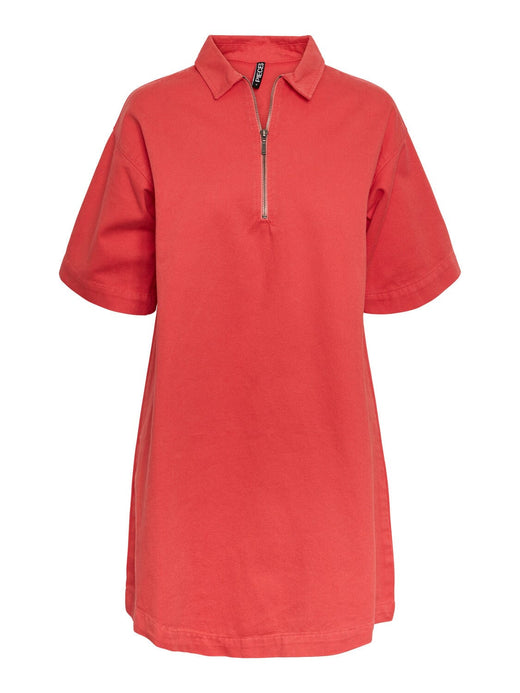 Pieces, Pckevin A-Shape Ss Dress, Hot Coral