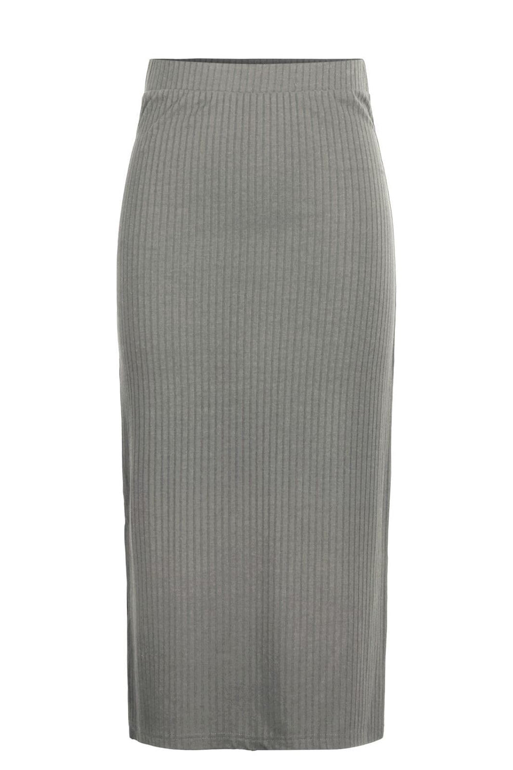 Pieces - Pckylie Midi Skirt - 3301046 Light Grey Melange Nederdele 