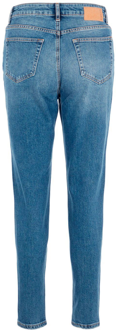 Pieces - PcLeah Mom HW Ankel - Medium Blue Denim Jeans 