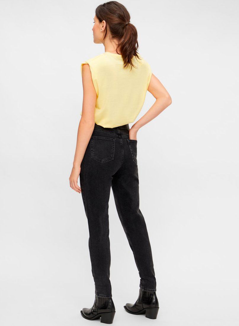 Pieces - PcLeah Mom HW Pants - Black Jeans 