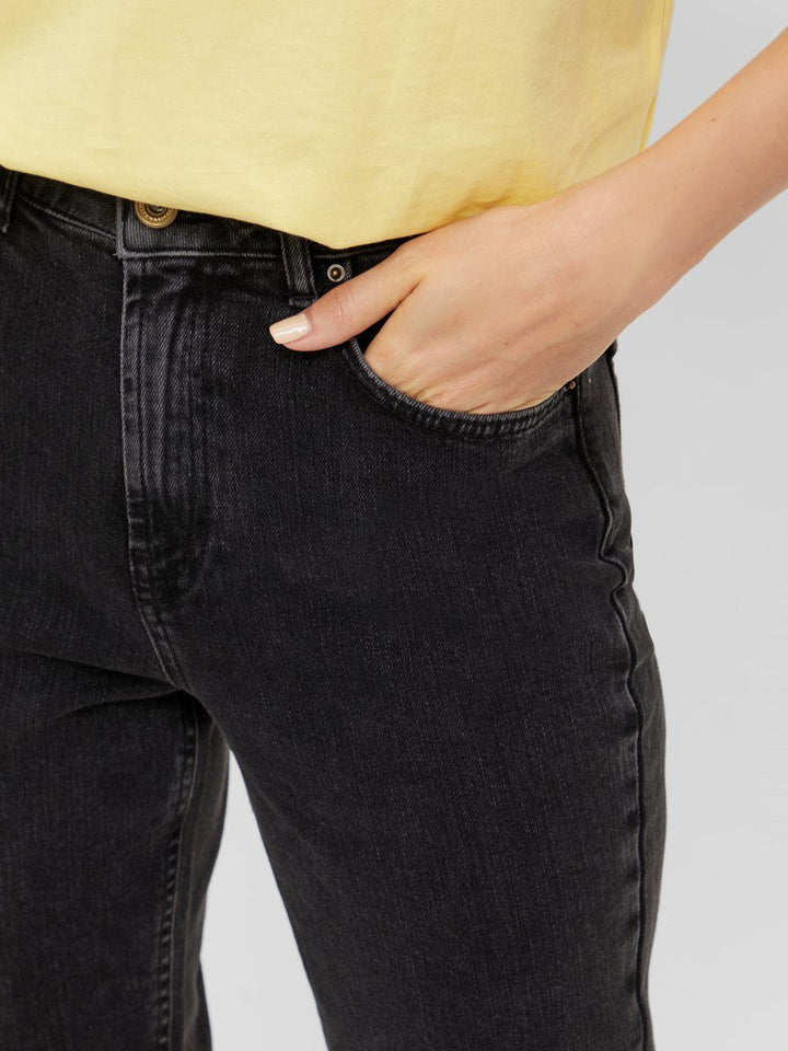 Pieces - PcLeah Mom HW Pants - Black Jeans 