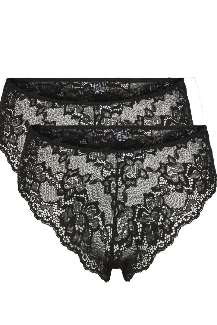 Pieces - Pclina Lace Wide Brief 2-Pack - 4287162 Black 2-PACK Trusser 