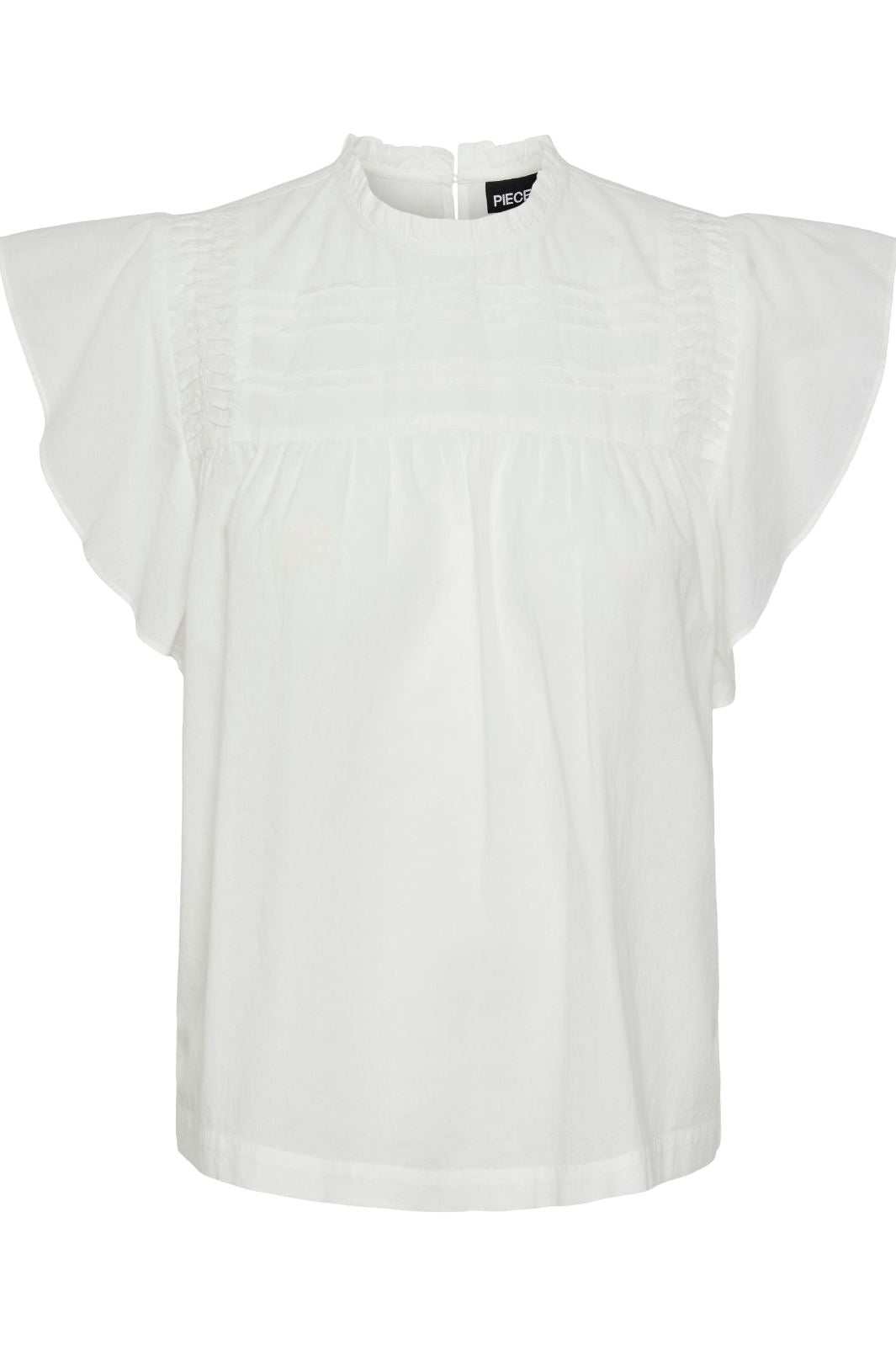 Pieces - Pclogan Cap Sleeve Top - Cloud Dancer Toppe 