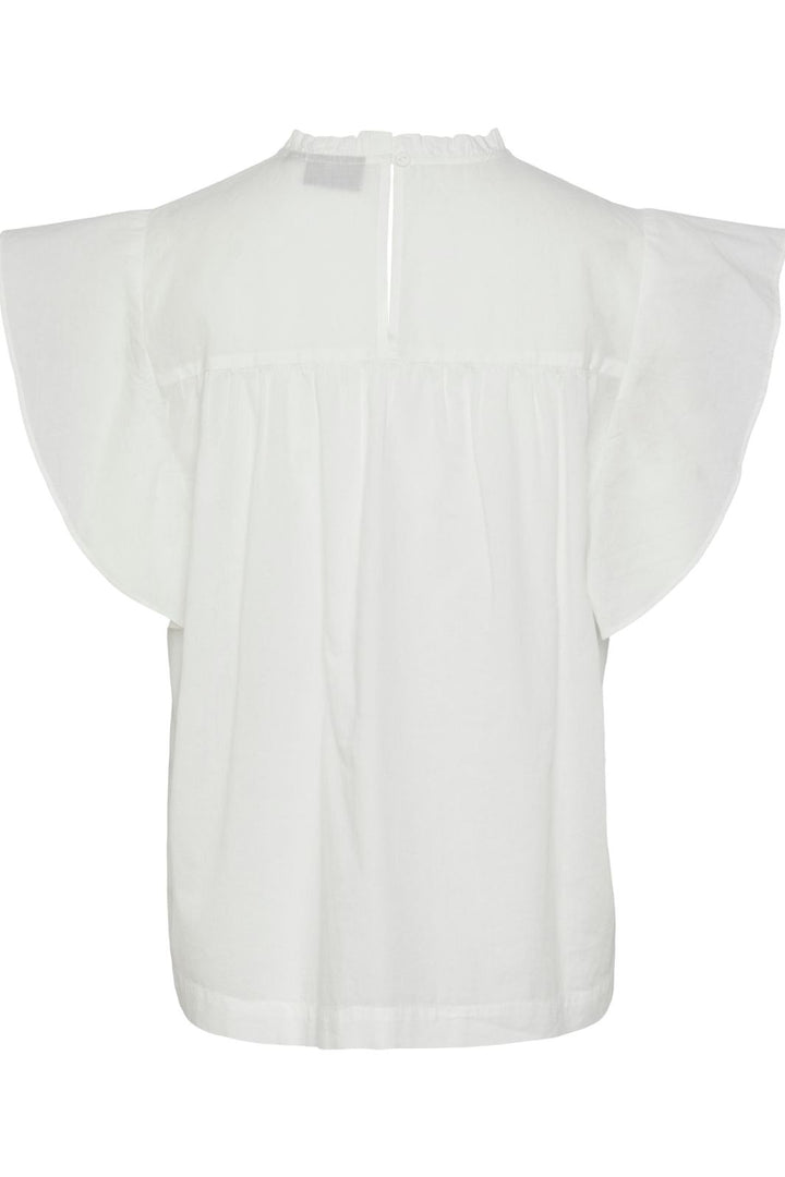 Pieces - Pclogan Cap Sleeve Top - Cloud Dancer Toppe 
