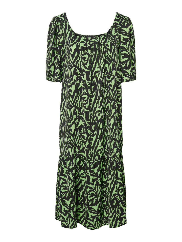 Pieces, Pclonse Ss Midi Dress, Black GREEN