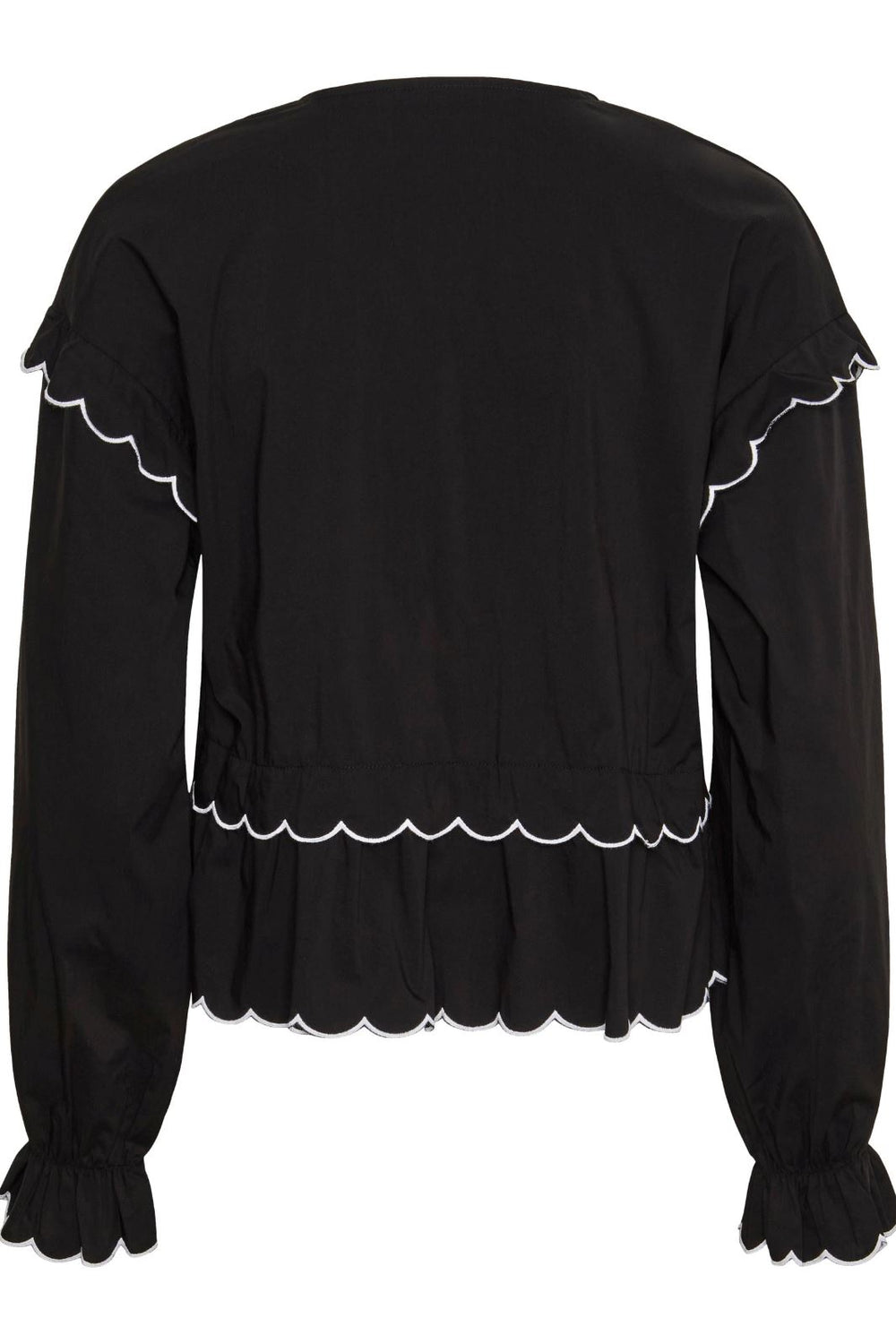 Pieces - Pcluna Ls Top - Black / Bright White Skjorter 