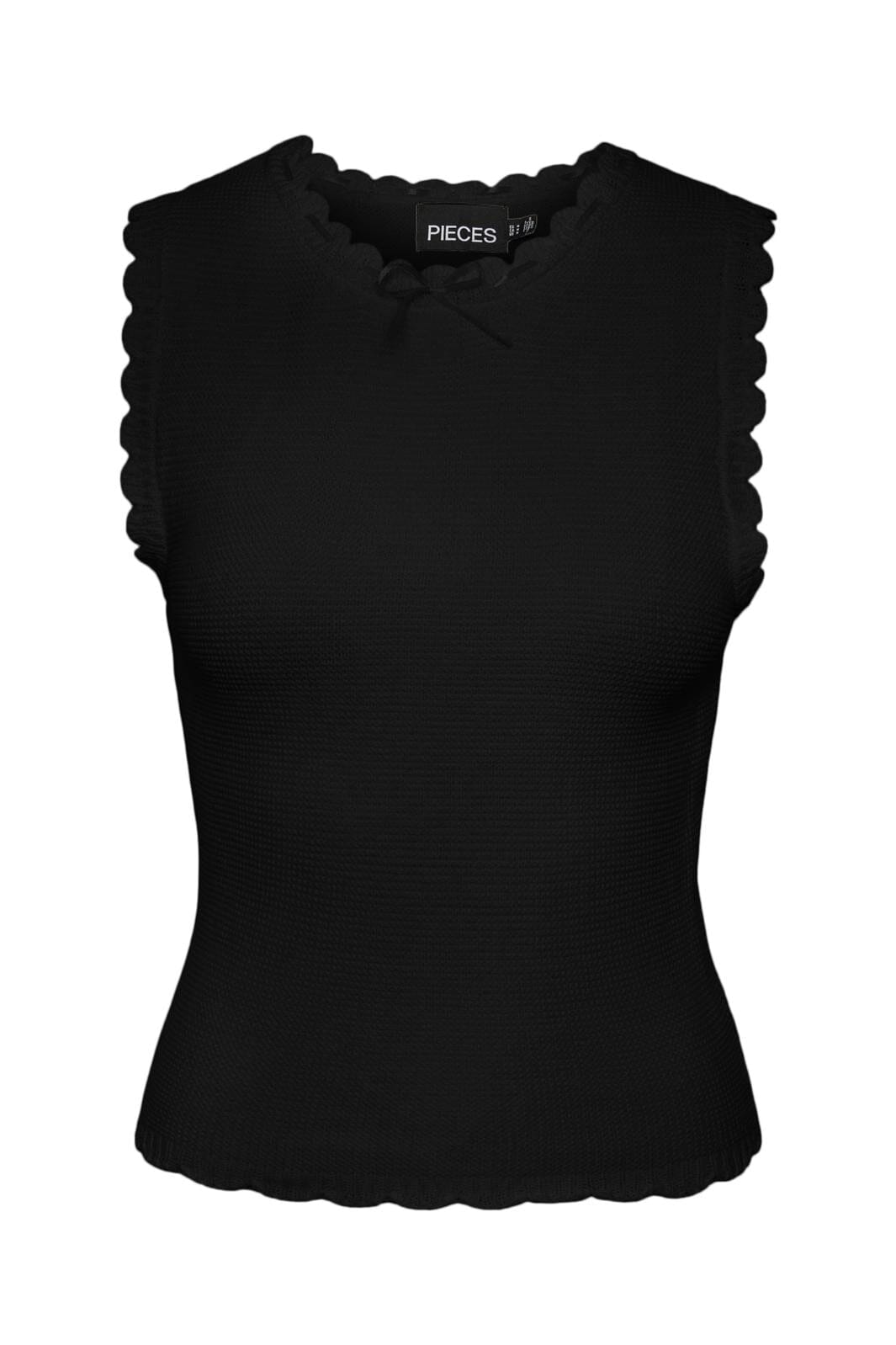 Pieces - Pcmary Sl Knit Top Pa - 4536847 Black Without Bow Detail