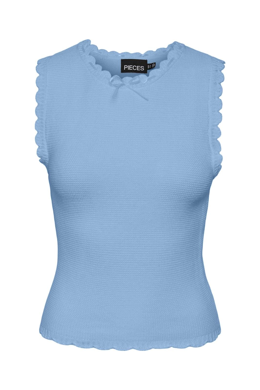 Pieces - Pcmary Sl Knit Top Pa - 4536848 Blue Bell Without Bow Detail
