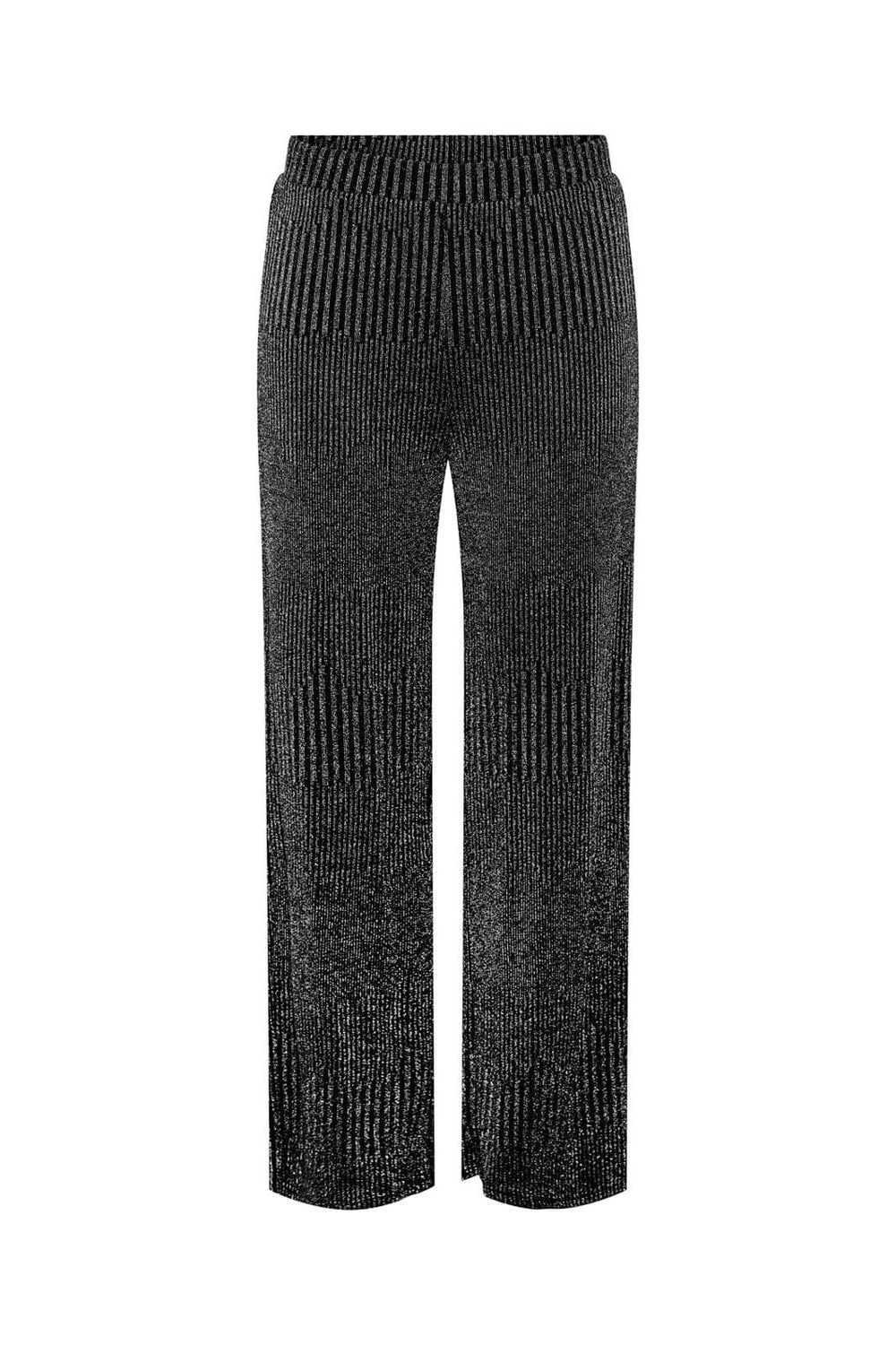 Pieces, Pcmary Hw Wide Pant, Black Silver lurex