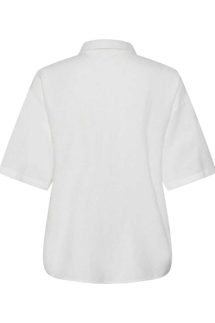 Pieces - Pcmilano Ss Shirt - 4368643 Bright White Skjorter 