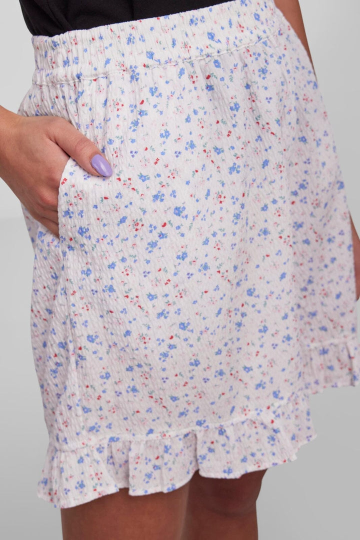 Pieces - Pcmille Frill Shorts - 4362025 Bright White Flower Shorts 