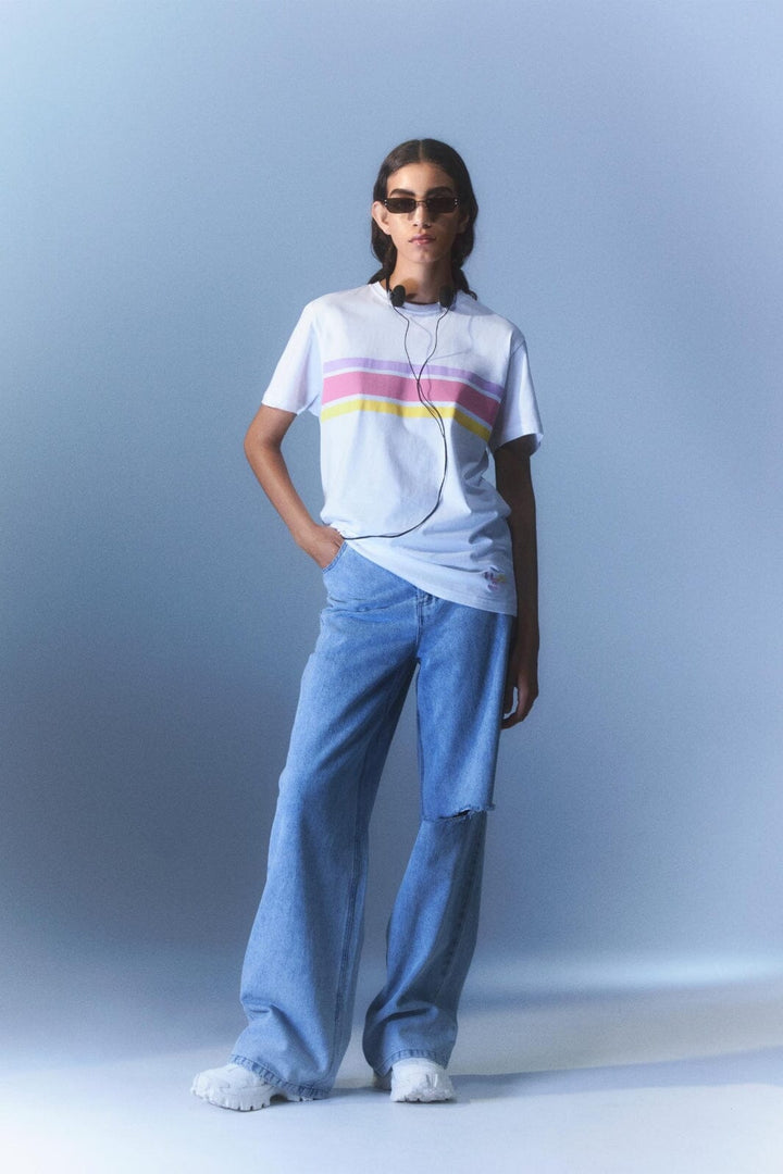 Pieces - Pcmixtape Ss Tee H2O - 4420450 Bright White H2O T-shirts 