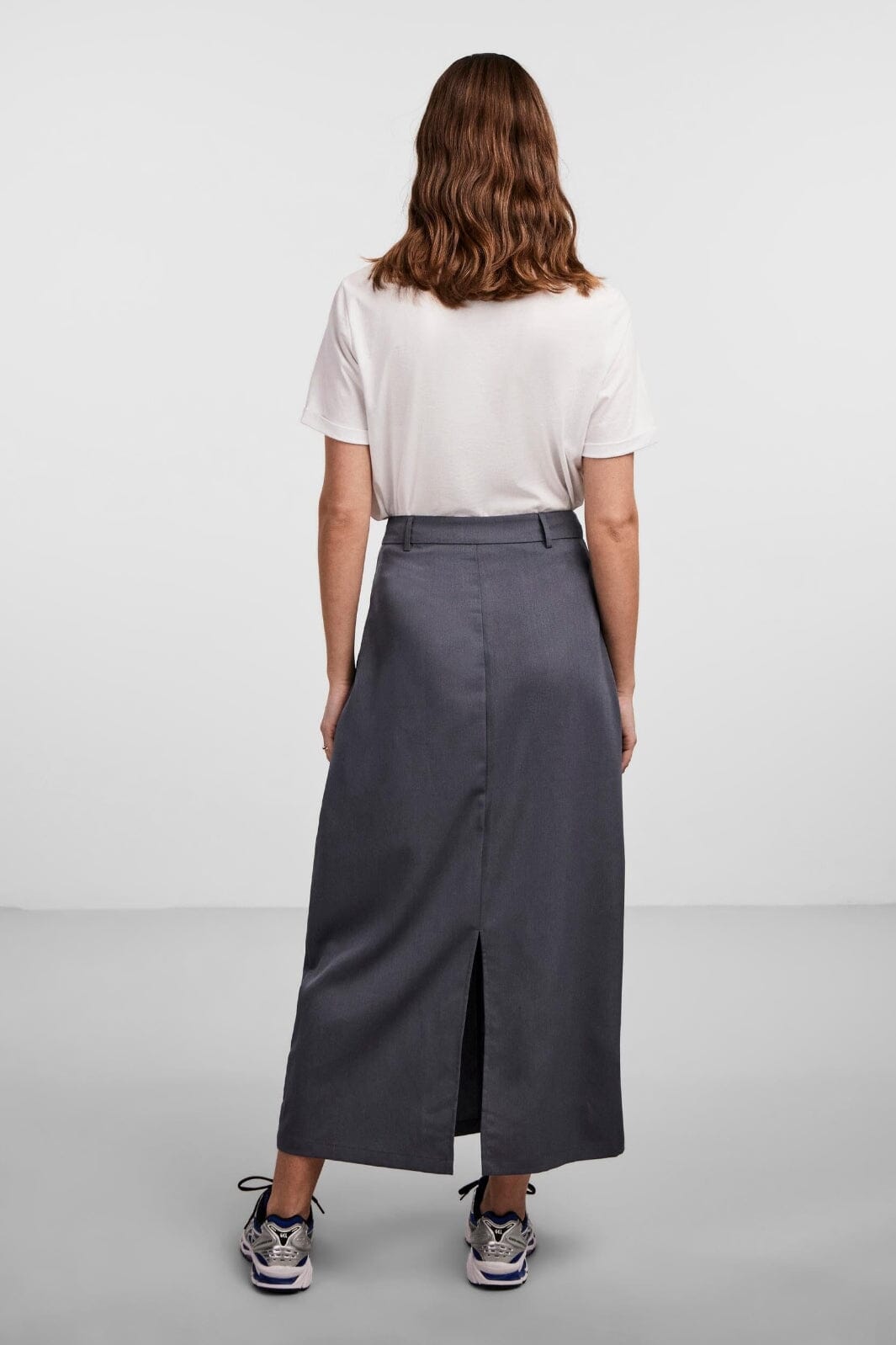 Pieces - Pcmoa Hw Midi Skirt - Ultimate grey Nederdele 