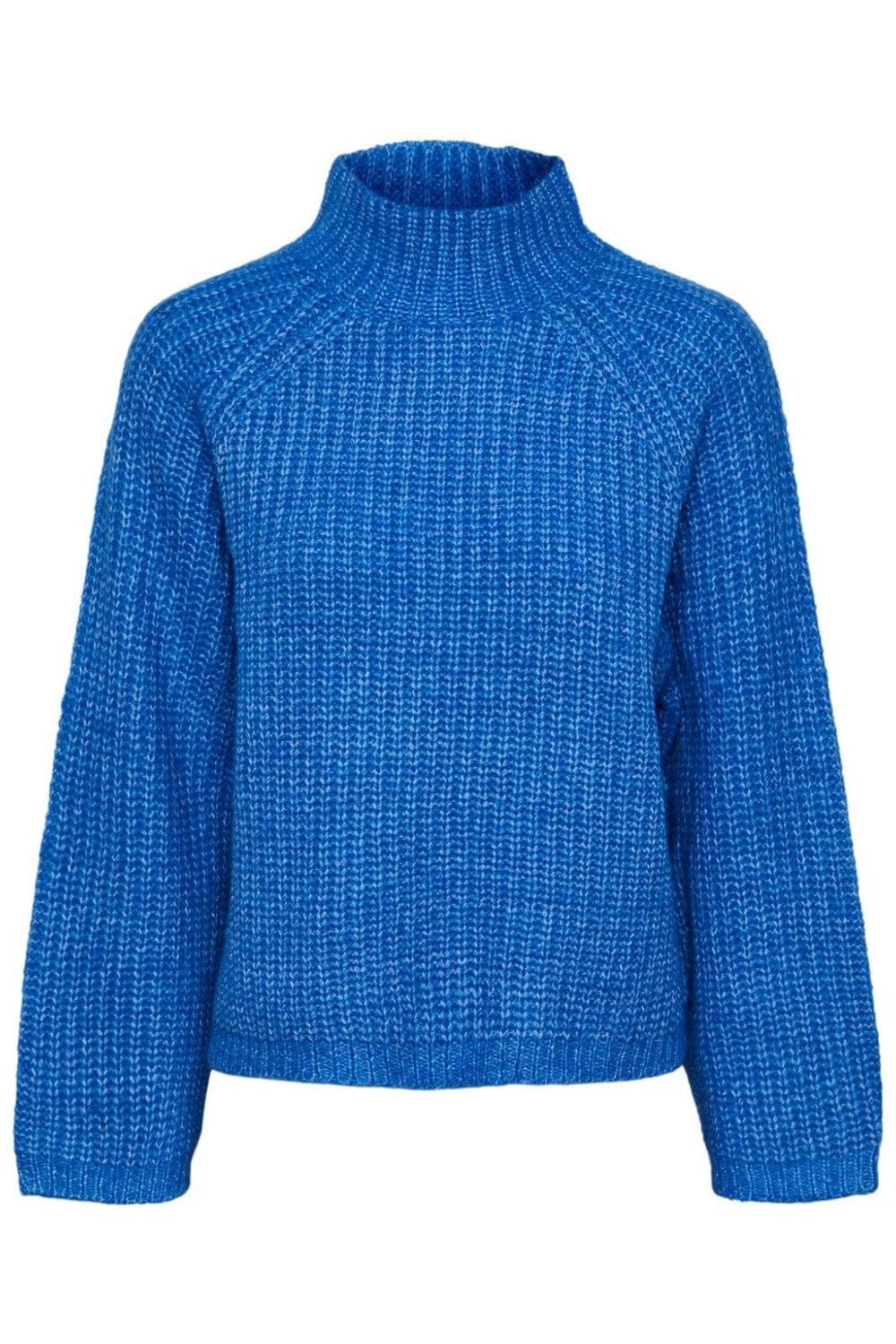 Pieces - Pcnell Ls High Neck Knit - 4259862 French Blue Strikbluser 