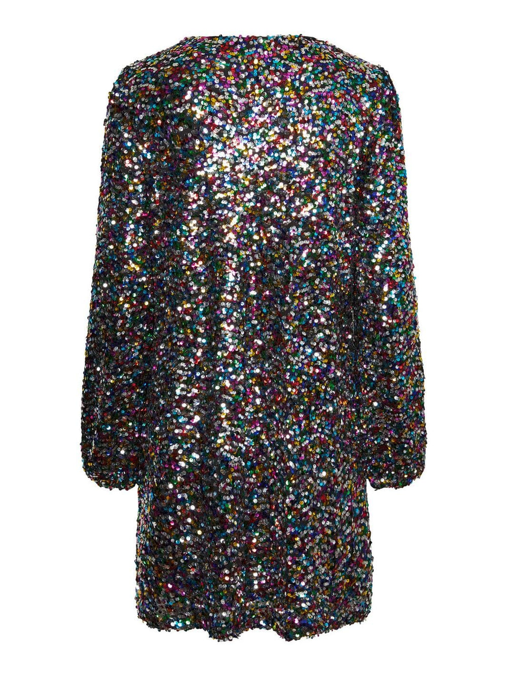Pieces - Pcnima Ls V-Neck Dress - 4531616 Black Multi Colored Sequins