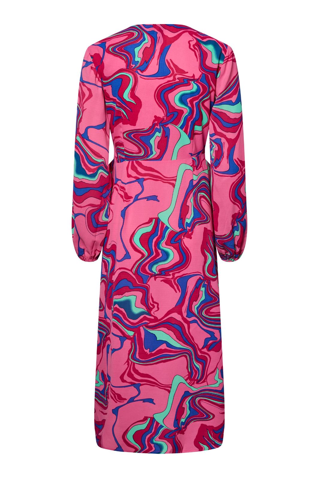 Pieces - Pcnyvi Ls Midi Dress - Pink Yarrow Multi abstract Kjoler 