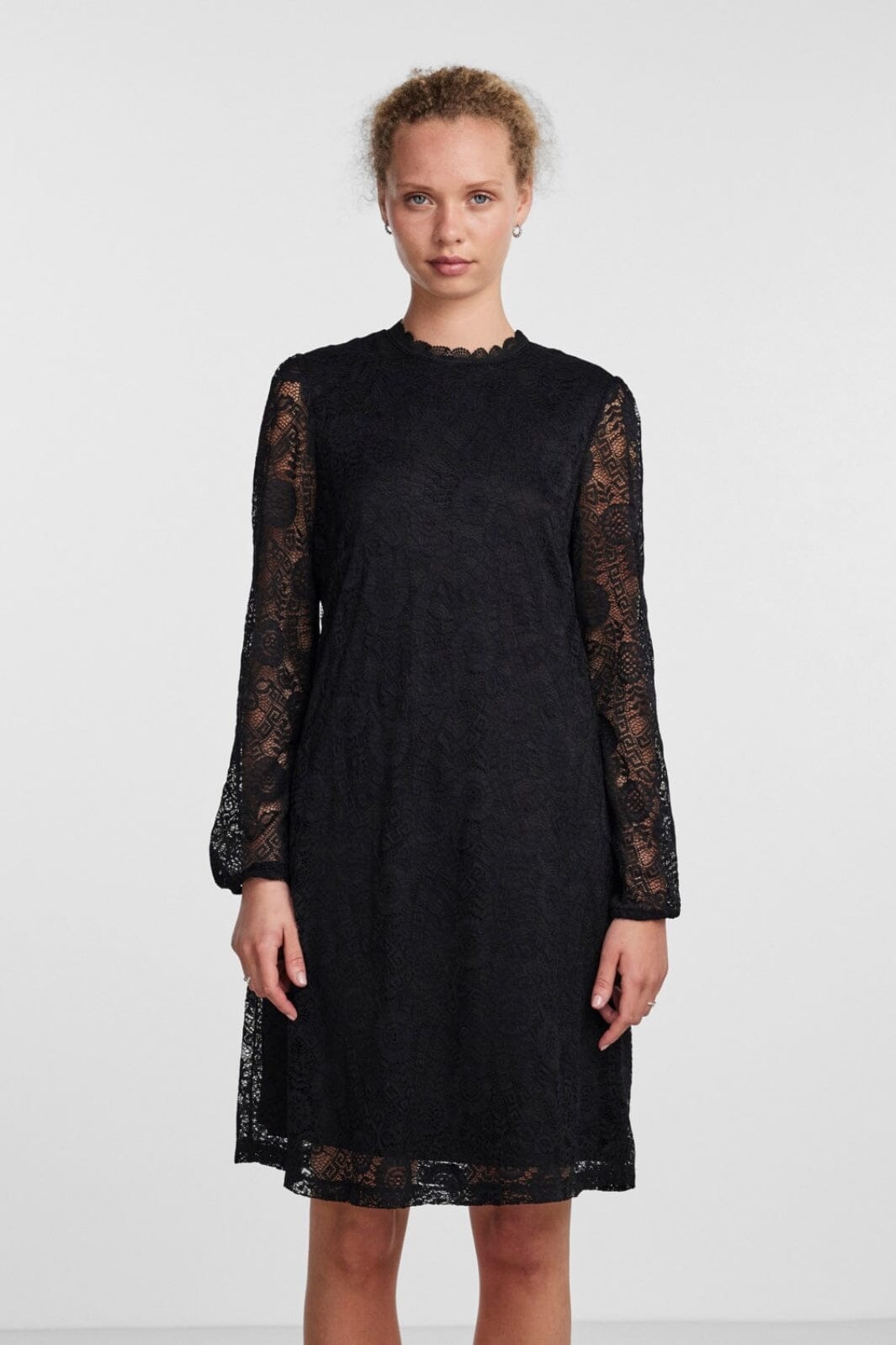 Pieces - Pcolline Ls Lace Dress - 4259154 Black Kjoler 