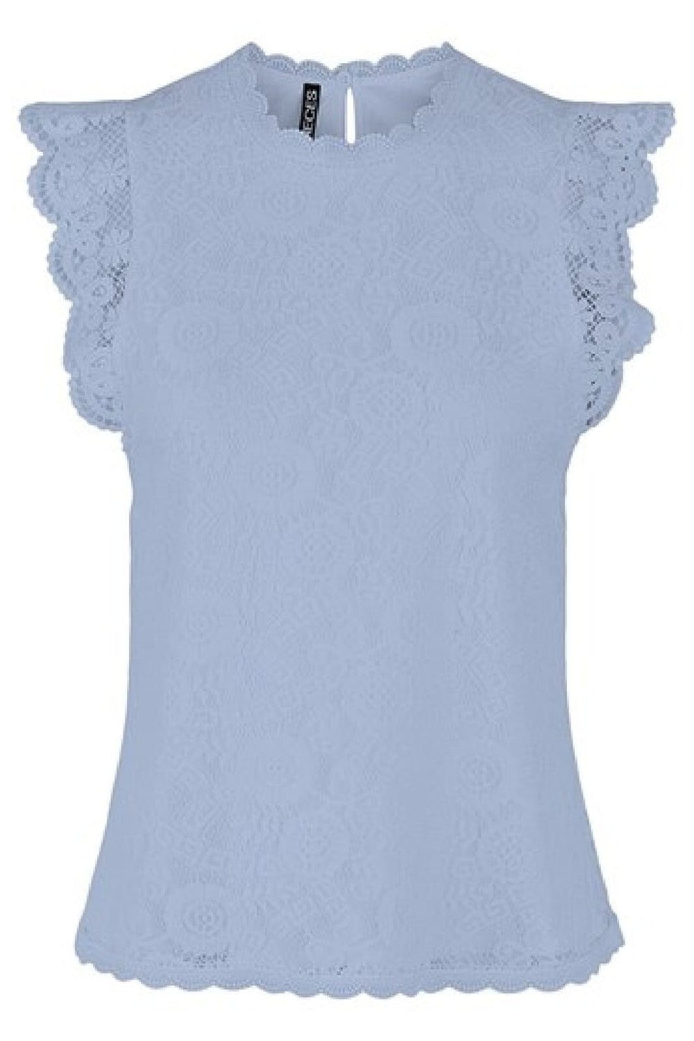 Pieces - Pcolline Sl Lace Top - 3861682 Kentucky Blue Toppe 