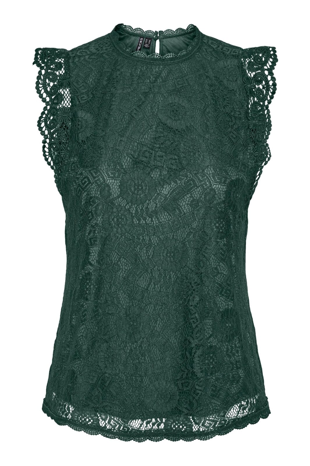 Pieces - Pcolline Sl Lace Top - 4258474 Trekking Green Toppe 