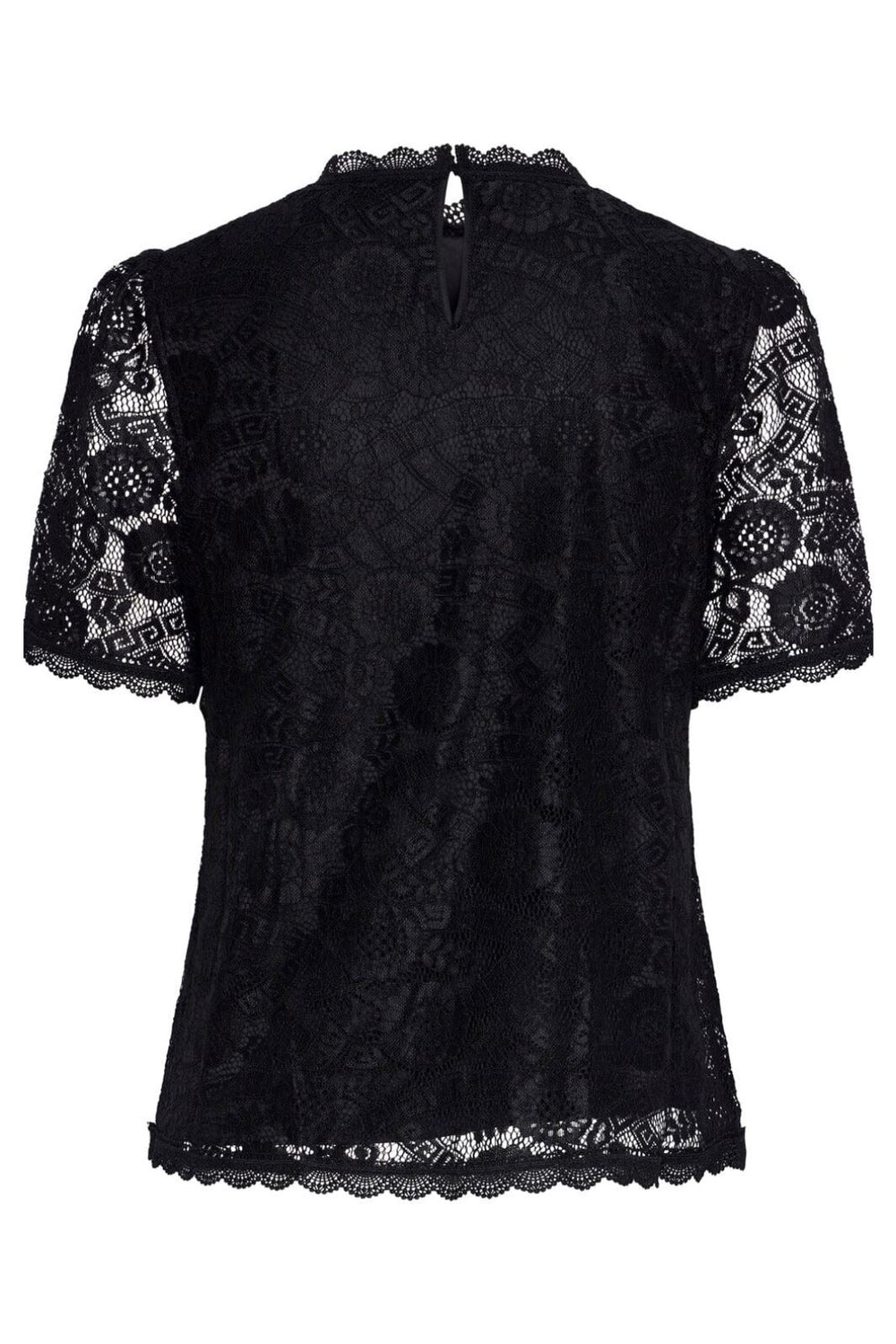Pieces - Pcolline Ss Lace Top - 4459324 Black T-shirts 